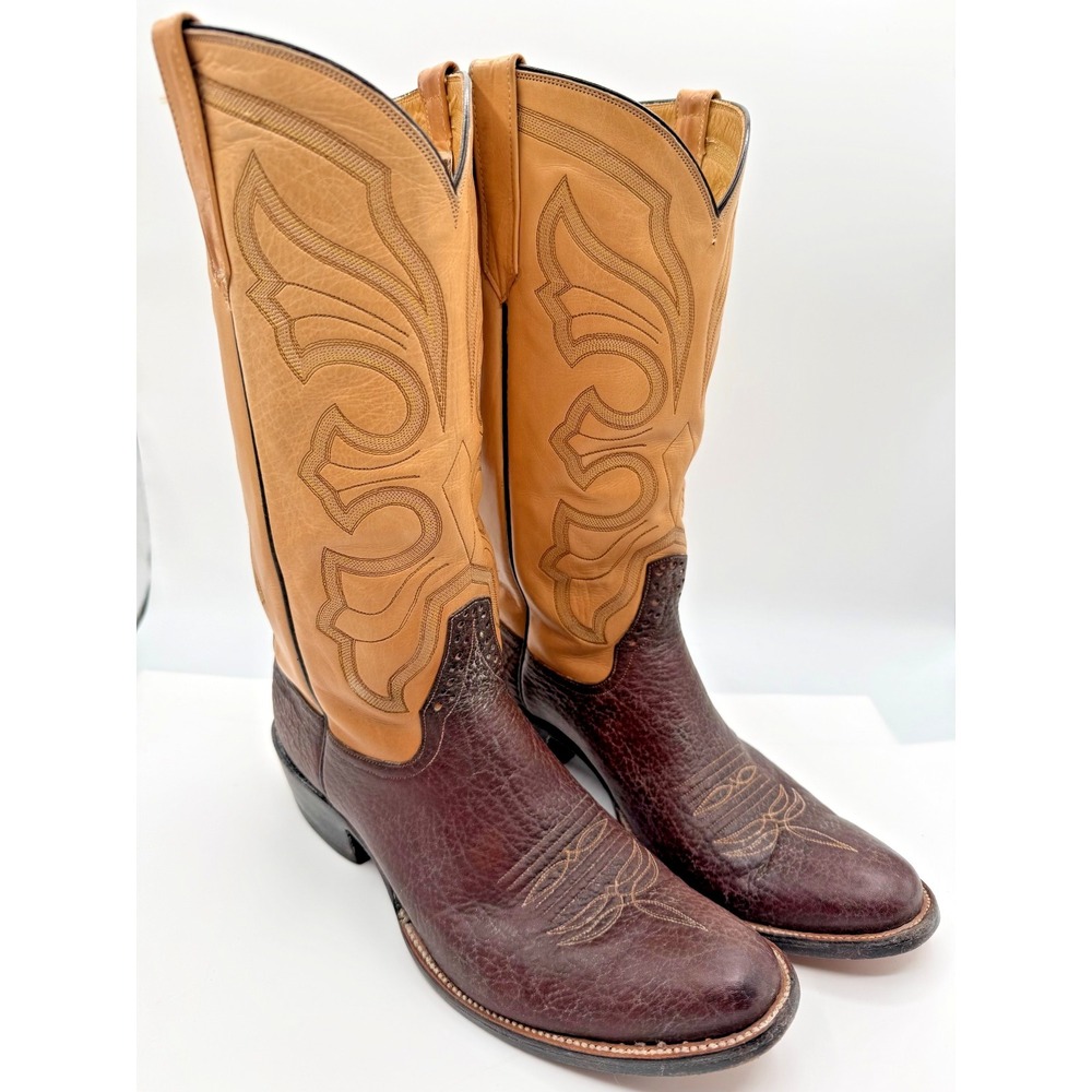 Rios of Mercedes Men's Two Tone Leather Cowboy Boots 10B 6015 J